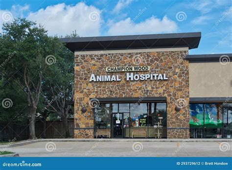 Champion Wood Animal Hospital Business Storefront Exterior in Spring