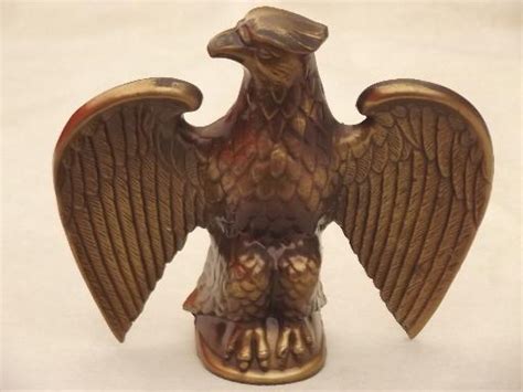 Vintage Federal Eagle Flag Holder Old Cast Metal Spelter Bronze Statue