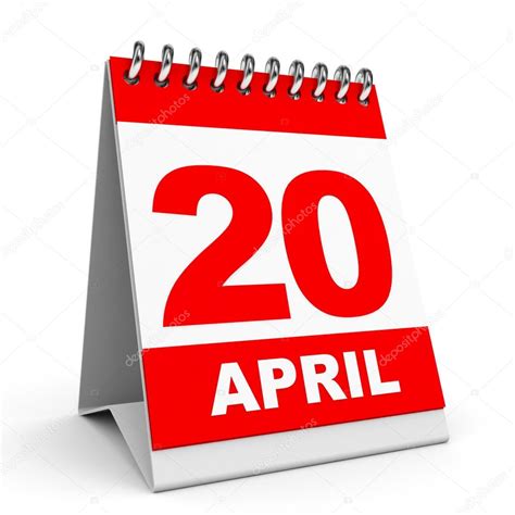 Calendar 20 April — Stock Photo © Icreative3d 44541143