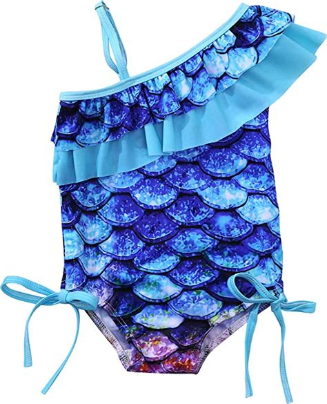 Kids Girls One Piece Princess Mermaid Swimsuits Ruffle Mermaid