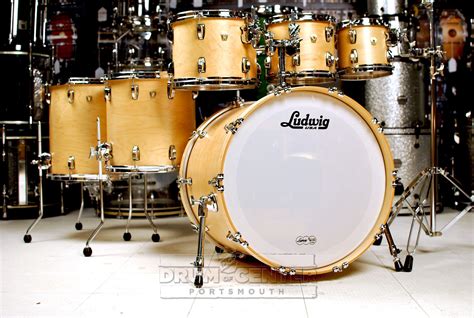 Ludwig Classic Maple 6pc Drum Set Satin Natural 22x18 8x7