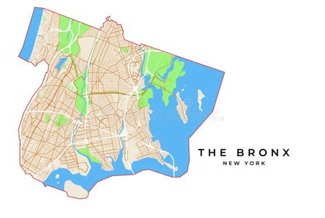 Vector Map Of The Bronx New York Usa Stock Vector Illustration Of