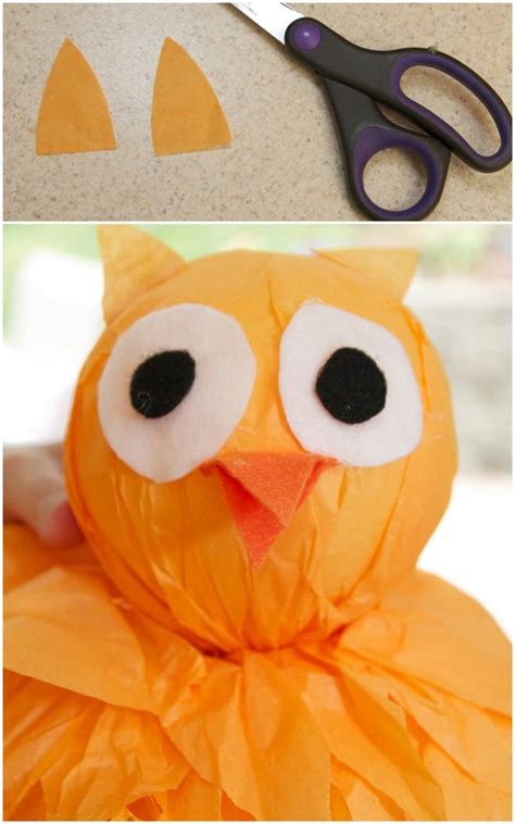 Diy Tissue Paper Pom Owls Pizzazzerie