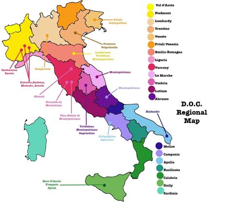 Italian Wine 101 Doc And Docg Wine Map Italy Wine Wine Region Map