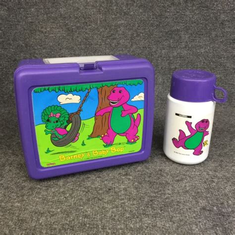 Vintage 1992 Barney And Baby Bop Plastic Lunch Box With Thermos Ebay