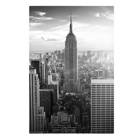 Leinwandbild Schwarz Weiß Manhattan Skyline Hochformat 32