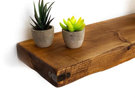Rustic Floating Shelves Handcrafted Using Reclaimed Solid Wood With
