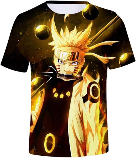 T Shirt Pour Garçon Imprimé En 3d Naruto T Shirt Dété à Manches