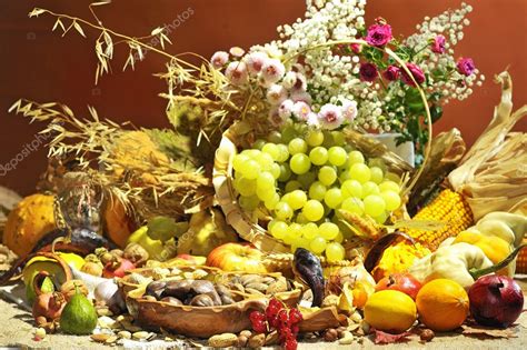 Осенние композиция с фруктами и овощами — Стоковое фото © jordache #3456845