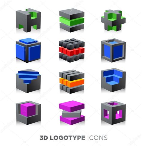 Logotype Set Abstract Cubes Stock Vector Image By ©olgamilagros 80955508