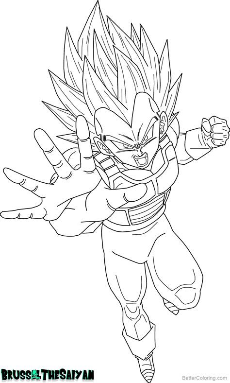 Free printable dragon ball z coloring pages for kids. Vegeta Coloring Pages Super Saiyan 2 Lineart by ...