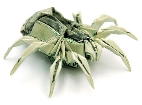 Araña Hecha De Origami De La Cuenta De Dólar Por Won Park Dollar Bill