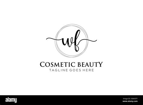 Wf Feminine Logo Beauty Monogram And Elegant Logo Design Handwriting
