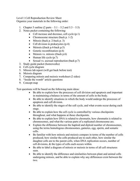 .cell cycle 5.1 study guide date key concept vocabulary cells have distinct phases of growth, reproduction, and normal functions. Level 1 Cell Reproduction Review Sheet