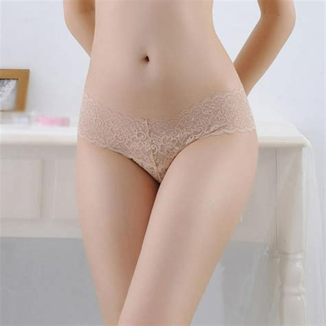 Women Thongs T Back Low Waist See Through Seamless Lace Thong Underwear