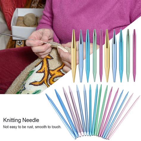 26x Interchangeable Aluminum Circular Knitting Needle Sets 275mm 10mm