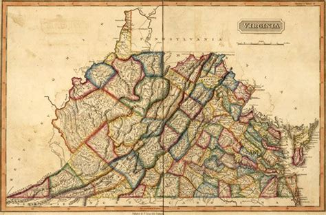 Virginia State 1817 By Fielding Lucas Historic Map A Wide And Growing