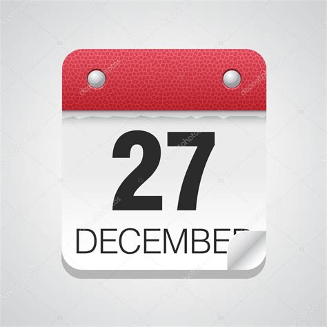 Calendar Icon With December 27 — Stock Vector © Whitebarbie 71507569