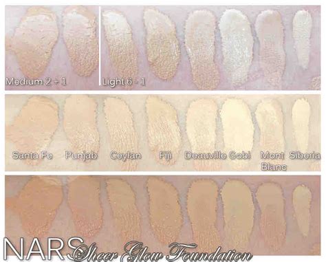 Nars Sheer Glow Foundation Swatches Light