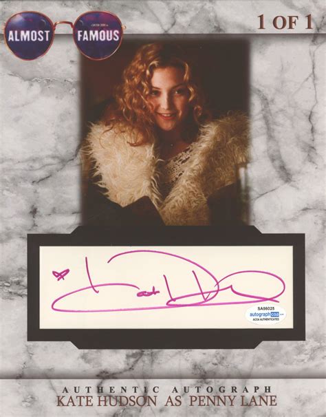 Kate Hudson Signed Almost Famous Le X Cut Display Autographcoa Pristine Auction