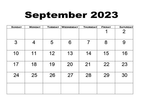 Free September 2023 Calendar Printable Pdf Templates