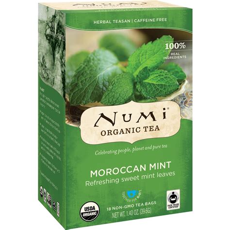 Numi Organic Tea Moroccan Mint 18 Tea Bags Numi Organic Tea Moroccan