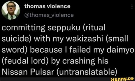 Thomas Violence Thomas Violence Committing Seppuku Ritual Suicide