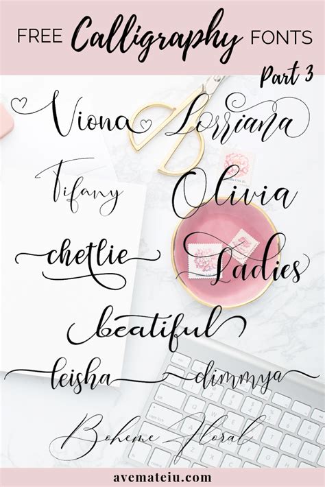 Free Calligraphy Fonts For Cricut