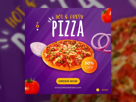 Pizza Shop Social Media Banner Post Template Uplabs