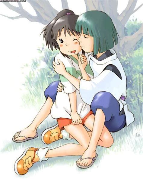 Haku X Chihiro Chibi Kisses Ghibli Studio Ghibli Spirited Away Anime