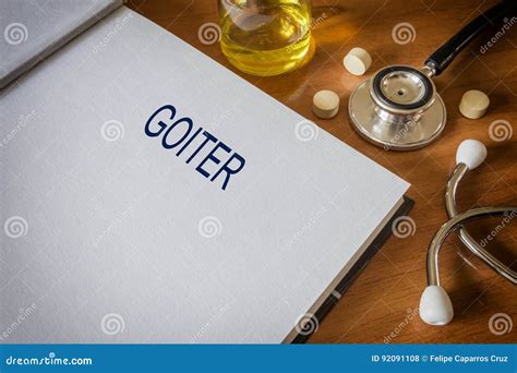 Goiter Written On Book With Tablets Stock Photo Image Of Diagnostic