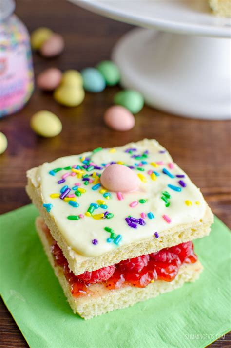 This makes this cake both light and airy and sturdy and absorbent. Low Syn Mini Egg Sponge Cake | Slimming World Recipes