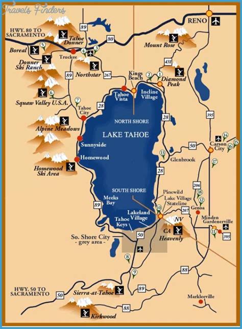 South Lake Tahoe Map TravelsFinders Com
