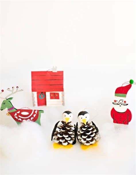 Cute Pine Cone Penguin Ornament Craft Diy Christmas Ornaments