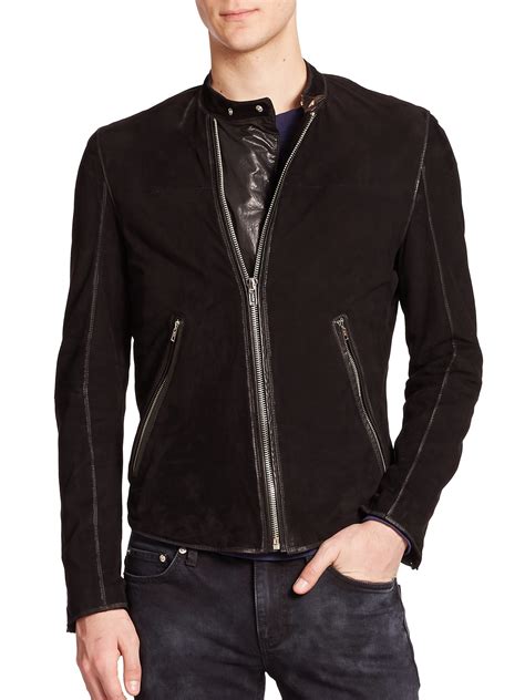 Lyst Blk Dnm Leather Trimmed Suede Jacket In Black For Men