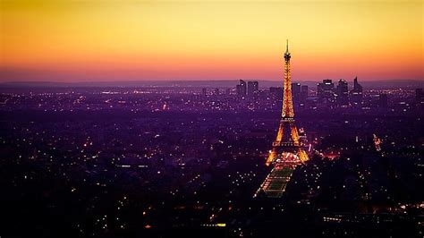 Hd Wallpaper France Paris Eiffel Tower Night Landscape