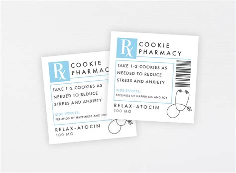Customize online & print at home. Cookie RX Prescription Label Printable Medical Pharmacy Gift | Etsy in 2020 | Printable labels ...