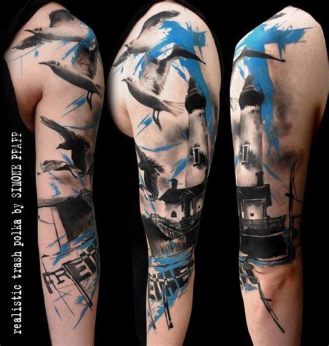 Buena Vista Tattoo Club Black And Blue Lighthouse Tattoo Trash Black