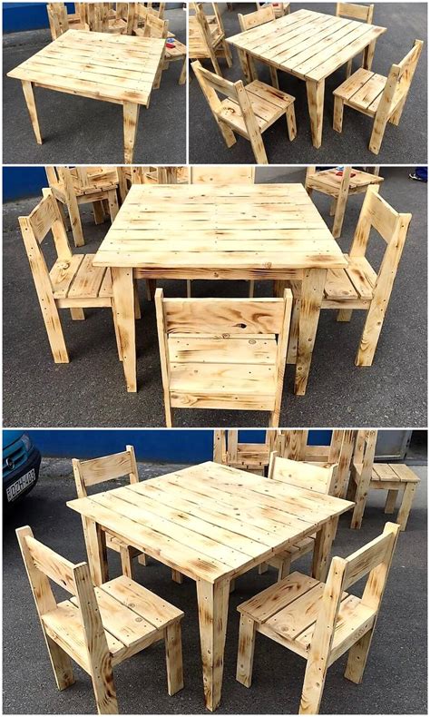 Simple Furniture Set Made With Pallets Wood Wood Pallet Furniture
