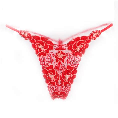 Wire Royal Embroidery Panty Sexy Low Waist Lace Embroidered T Female