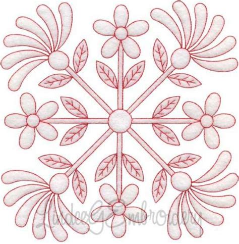 Daisy Redwork In Machine Embroidery Design Embroidery Library At