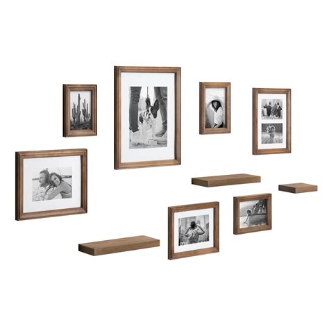 Kate And Laurel Bordeaux Gallery Wall Frame And Shelf Kit Set Of 10