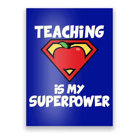 Teaching Is My Superpower Apple Crest Poster Teeshirtpalace