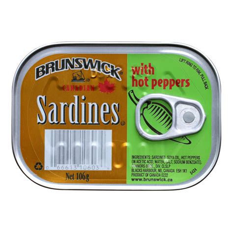 Brunswick Sardines In Soya Oil Hot Pepper 375 Oz106 G