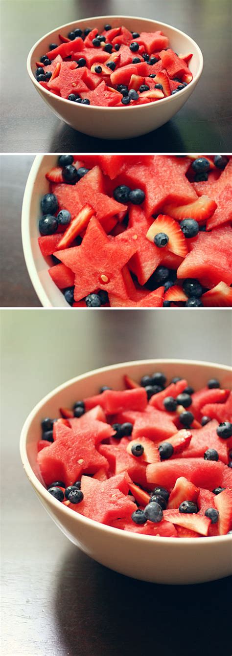 Mixing fruit can open the heavens. Independence Day Fruit Salad