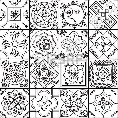 Talavera Set Of Mexican Tiles Seamless Pattern Adult Coloring Tile