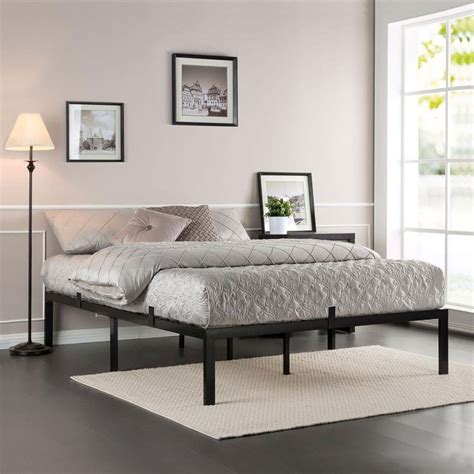 A sturdy bed frame with side rails & headboard makes. Jaxpety 14" High Metal Platform Bed Frame Queen with Under ...