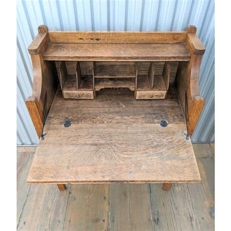 Antique Arts And Crafts Quartersawn Oak Secretary Desk Chairish