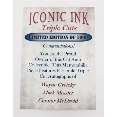 Iconic Ink Limited Edition Triple Cut Facsimilie Autograph Wayne