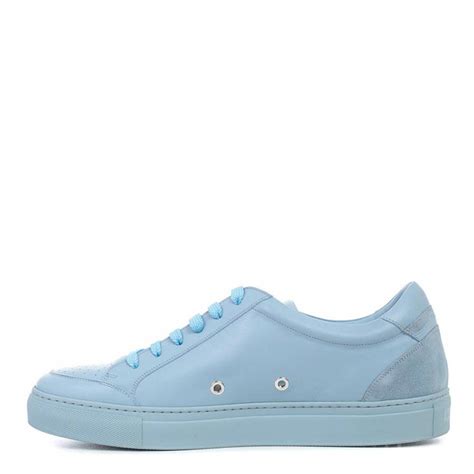 Light Blue Primo Low Top Leather Sneakers Brandalley